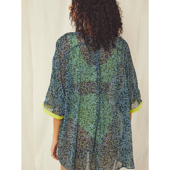 NWT Free People Sleepin In Shirt / Navy Combo - Picture 3 of 4